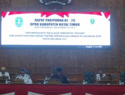 DPRD Kutim Gelar Rapat Paripurna Tentang Penyampaian Pemerintah Terhada Raperda Pertanggung Jawaban Pelaksannaan APBD 2023