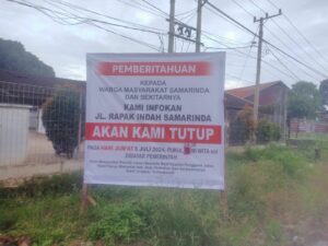 Tuntut Ganti Rugi Lahan, Warga Jalan Rapak Indah Samarinda Akan Lakukan Penutupan Jalan