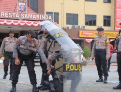 Polresta Samarinda Gelar Latihan Pengendalian Massa Jelang Pilkada Serentak 2024