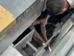 Patroli Samapta Polresta Samarinda Sigap Amankan Jembatan Mahakam Lama dari Ancaman Kebakaran