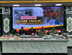 Rilis Akhir Tahun 2025, Polresta Samarinda Ungkap Penanganan Kasus Kriminal yang Mengguncang Publik