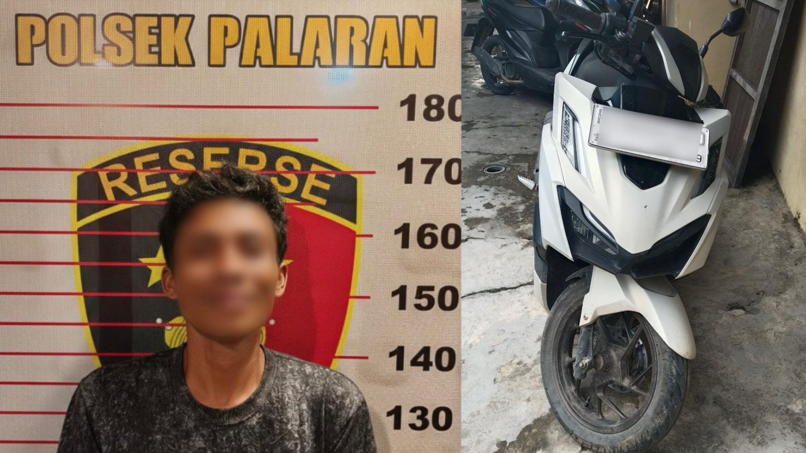 Pelaku berinisial ES (32) berhasil diamankan Polsek Palaran Polresta Samarinda usai melakukan pencurian kendaraan bermotor (curanmor). (Foto: Istimewa)