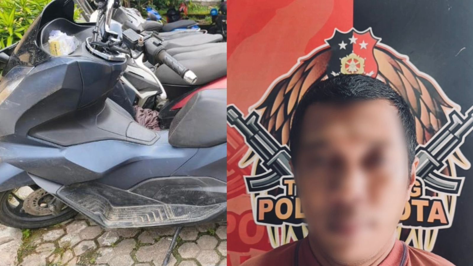 Seorang pria berinisial MB (38) nekat membawa kabur sepeda motor milik teman satu kosnya berhasil diamankan kepolisian. (Foto: Istimewa)
