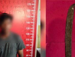 Sembunyikan Parang di Bawah Papan Kayu, Seorang Jukir Diciduk Saat Patroli Rutin Polsek KP Samarinda