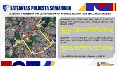 Polresta Samarinda Siapkan Rekayasa Lalu Lintas Jelang Aksi 21 April, Dua Titik Utama Jadi Fokus Pengalihan Arus