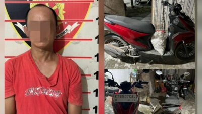 Residivis Curanmor Kembali Beraksi di Samarinda, Motor Warga Digondol Saat Parkir, Pelaku Ditangkap Kurang dari 24 Jam